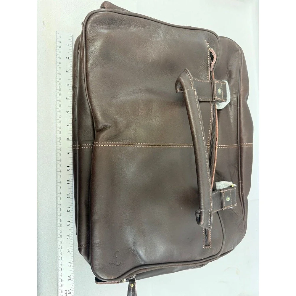 James Leather Full Grain Buffalo Leather Brown brief case Bag NEW